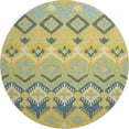 thumbnail image 2 of Addison Rugs Mayfield Washable Transitional Tribal, Boho Yellow Round Rug, 8' x 8', 2 of 5