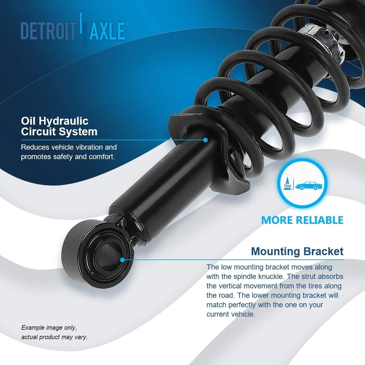 Detroit Axle - 1.8L Struts Kit for 09-13 Toyota Corolla Complete 4 Ready Struts with Coil Spring Assembly 2009 2010 2011 2012 2013 Front Rear Suspension Strut Shock Absorber