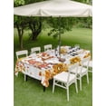 thumbnail image 3 of Outdoor Tablecloth with Umbrella Hole and Zipper, Orange Fall Rectangle Table Cloth 60x84 Inch Waterproof Tablecloth, Thanksgiving Gnomes Maple Leaf Sunflower Vintage Picnic Table Cover for Patio, 3 of 7