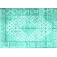 thumbnail image 1 of Ahgly Company Machine Washable Indoor Rectangle Persian Turquoise Blue Traditional Area Rugs, 6' x 9', 1 of 4