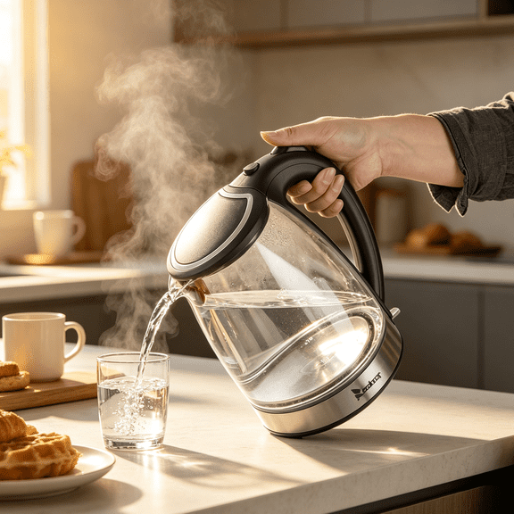 HD-1857-A Electric Glass Kettle, 1.8L 1200W 110V US Standard Plug