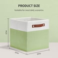 thumbnail image 6 of ENLOY Fabric Cube Storage Organizer Bins, 13x13 inch - 4 Pack Foldable Storage Cube Bins for Shelves, Large Capacity Storage Boxes with Leather Handle, Light Green, 6 of 7