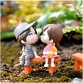 thumbnail image 4 of Pvc Kissing Couple With Bench Miniature Dolls Ornaments Decorative Figure, 4 of 6