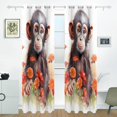 thumbnail image 2 of Monkey Flowers Curtains Black Out 72 Inch Length Curtains for Sliding Glass Doors Bedroom Living Room 2 Pack, 2 of 6