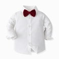 thumbnail image 6 of Odeerbi Toddler Boys 4-Piece Formal Suit Set Velvet Waistcoat, Long Sleeve Shirt with Bow Tie, Dress Pants Party Wedding Outfit, 6 of 9