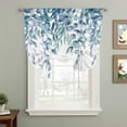 thumbnail image 2 of Eucalyptus Leaves Balloon Curtains for Living Room/French Door, Light Blue Summer Botanical Weeping Tie Up Curtains 63 Inch Length Energy Saving Kitchen Curtains Shades for Windows 42"x63", 2 of 8