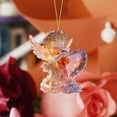 thumbnail image 4 of Guardian Angel Crystal Look Ornament, 1pc 2.83x3.15in Holding Heart Cherub Pendant, Aesthetic Car Rearview Mirror Accessory, Whimsical Fairycore Decor, Best Valentine & Holiday Gift, 4 of 4