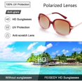 thumbnail image 3 of FEISEDY Classic Womens Elegant Polarized Sunglasses Ladies Wide Square Sunglasses Shades B2683, 3 of 14
