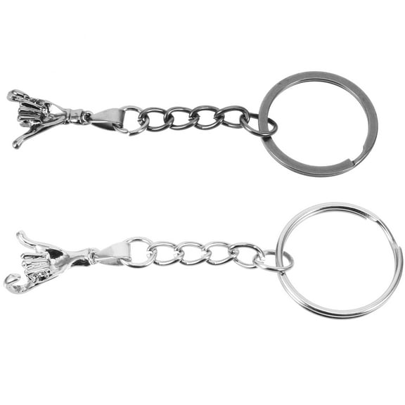 Soimiss Key Chain Pendant Zinc Alloy Black 1 Pair