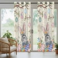 thumbnail image 5 of Outdoor Curtains for Patio Waterproof, Easter Outdoor Privacy Panels Grommet, Spring Grey Bunny Colorful Eggs Tree Butterfly Blackout Outside Curtains for Porch/Cabana 54"x84", 2 Panels, 5 of 8