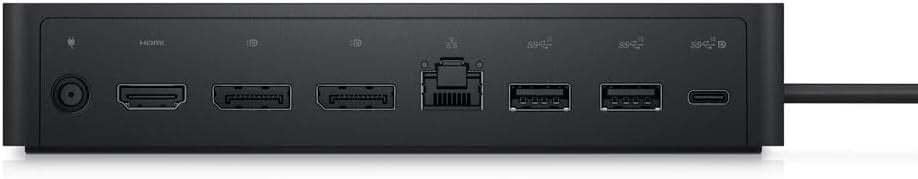 Restored Dell UD22 Universal Docking Station – USB-C/USB-A, 130W Power Delivery, Dual/Triple Monitor Support, 4K HDMI & DisplayPort, Gigabit Ethernet (Refurbished)