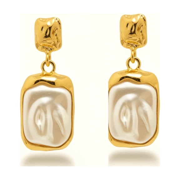 Gold Pearl  Earrings for WOmen Trendy Stylish Golden Plated Hypoallergenic 925 Sterling Silver Post Dangle Earrings for Women Birthday Gifts for Wife