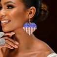 thumbnail image 2 of Lilixerw 4th of July Heart Earrings Independence Day Patriotic Earring for Women American Flag Earrings Patriotic Red White Blue USA Earring, 2 of 6