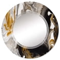 thumbnail image 3 of DESIGN ART Designart 'Gold And Black Marble Waves II' Printed Modern Wall Mirror 32in.x32in., 3 of 5