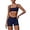 Dark Blue, variant on PISONIC Two Piece Workout Sets for Women Square Neck Sports Bra and Scrunch Butt Lifting Shorts Gym Yoga Active Wear Outfits