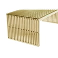 thumbnail image 4 of Benjara Meza 47 Inch Coffee Table, Tempered Glass, Waterfall Design, Gold Steel, 4 of 5