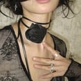 thumbnail image 6 of ZPAQI Silk Rose Flower Choker Necklace Clavicle Chain Necklace Temperament Neckband, 6 of 13