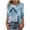 Light Blue Tops for Women_c, variant on CYMMPU Vintage Floral Printed 3/4 Length Sleeve Shirts Fashion Tunic Tops Summer Fall Business Work Blouses Button up Scoop Neck Basic Tees 2025 Clothes for Women Light Blue M
