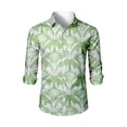 thumbnail image 3 of LTTVQM Men's Hawaiian Shirt Casual Long Sleeve Button Down Shirt Boho Collared Tee Summer Fashion Clothes Beige 3XL, 3 of 4