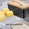 thumbnail image 3 of TAILTOSS Household Kitchen Utensil Butter Keeper 1 Set Black Ceramic and Wood with Sealed Lid for Freshness, 3 of 8