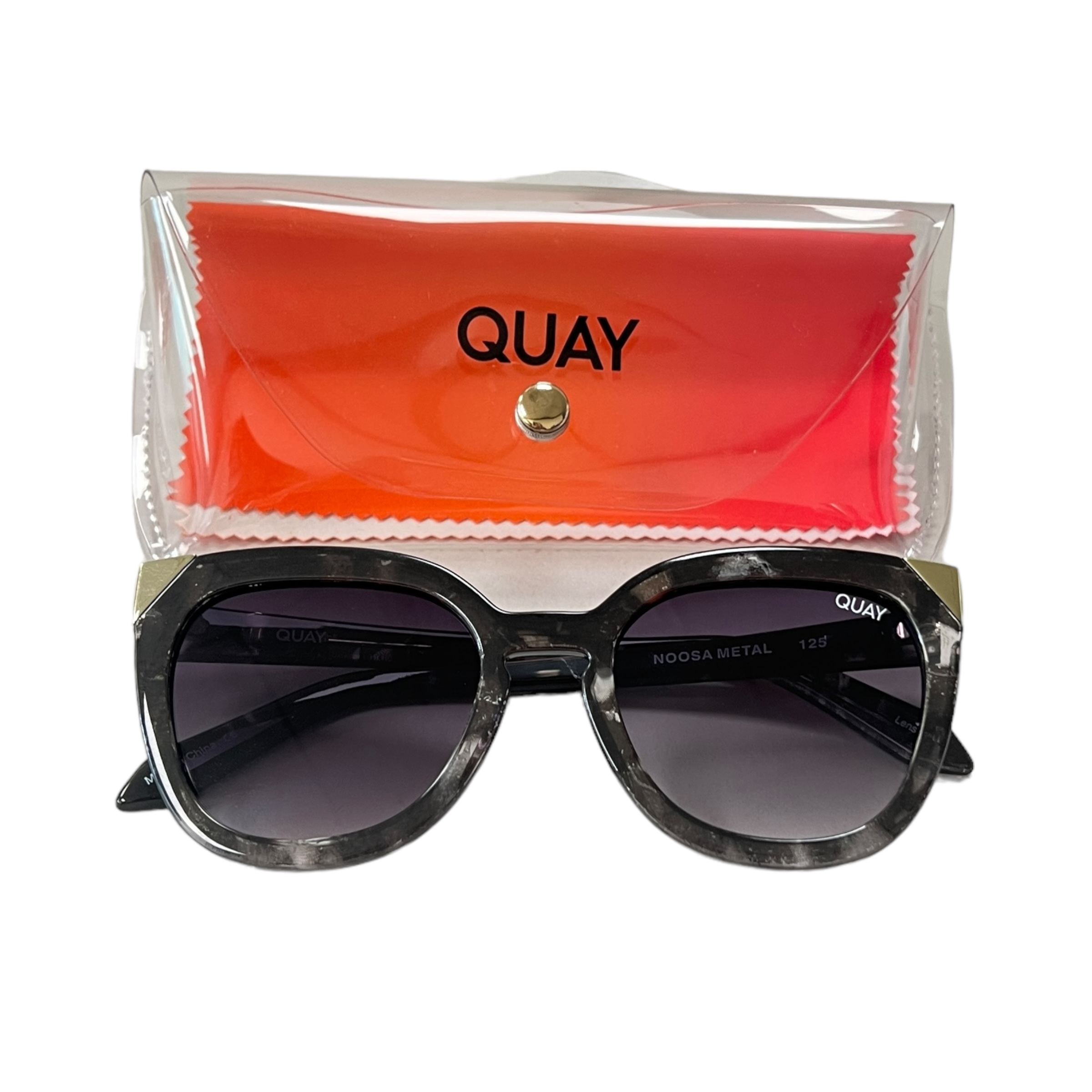 Quay Australia Noosa Metal Sunglasses Black Tortoise Smoke