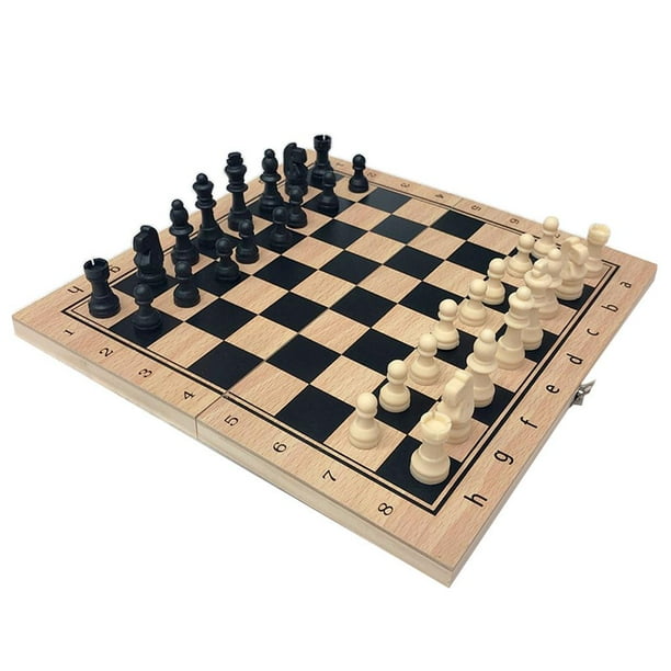 Echiquier Pliant en Bois et Pieces Echecs en Bois avec Rangement