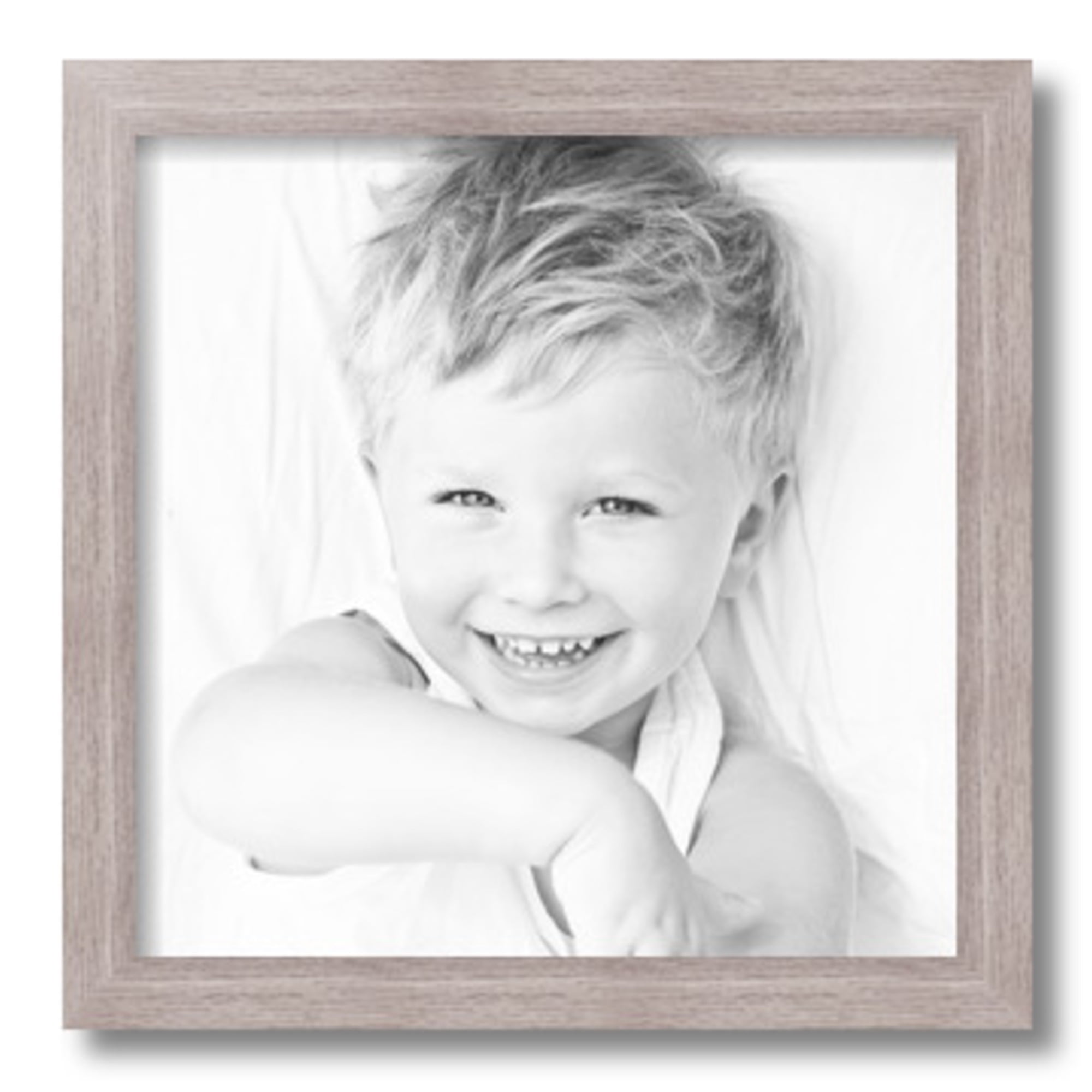 ArtToFrames 14" x 14" Gray Oak Picture Frame, 14x14 inch Brown MDF Poster Frame (WOM-4300), 2 Pack