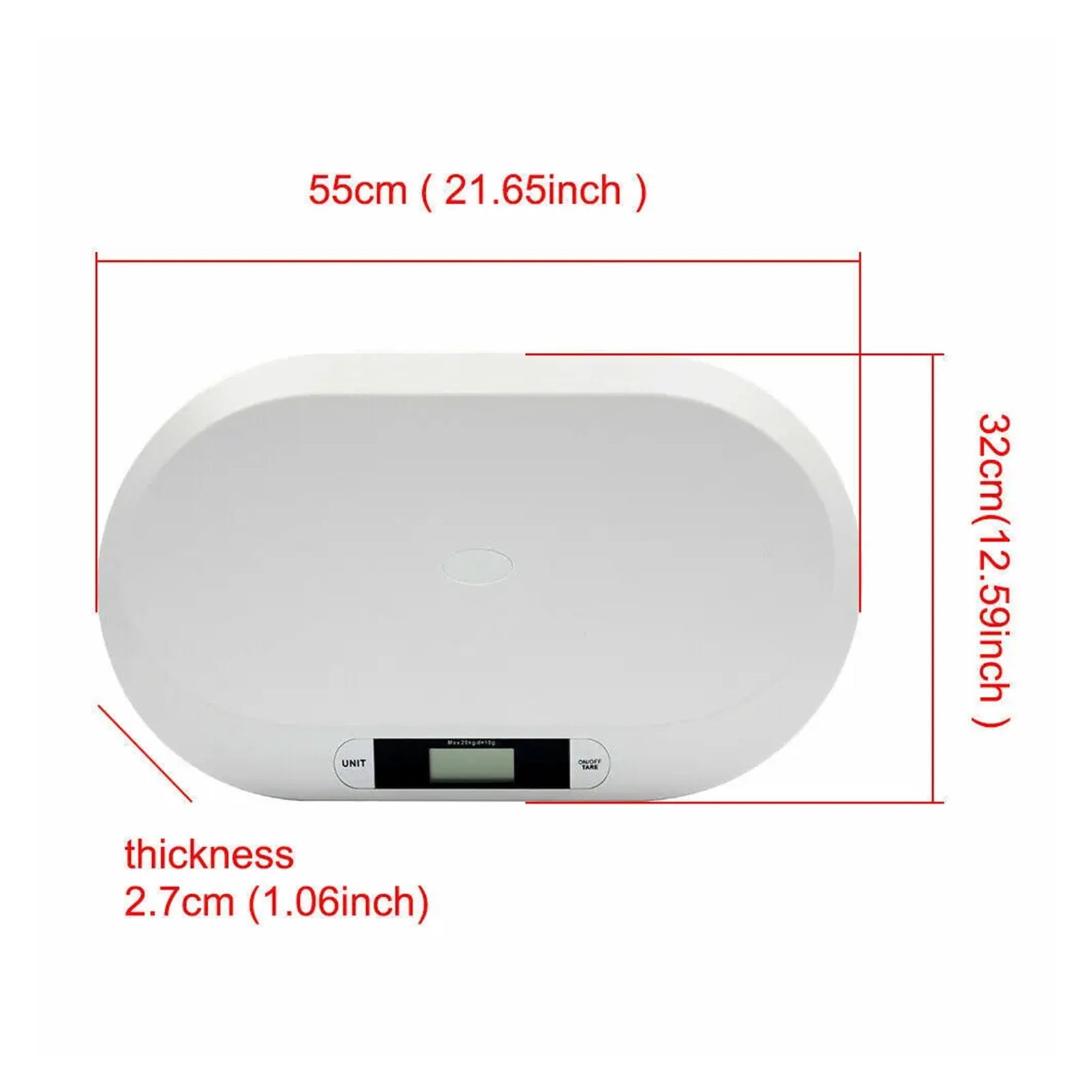 Electronic Digital Baby Scale Smart Infant Scale LCD Display ABS Weight Scale for Baby Pets 20KG ,High-Precision Weighing Technology