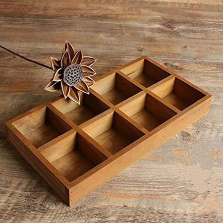 Multi Functional 8 Grid Vintage Wooden Storage Fc Energy Divider Box Multi Functional 8 Grid Vintage Wooden Storage Fc Energy Divider Box Drawer Desk Organizer