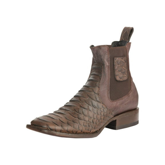 El General Men’s Python Imitation Brown Ankle Boots 45092