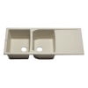 ALFI brand AB4620DI-B Biscuit 46" Double Bowl Granite Composite Kitchen Sink with Drainboard