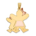 thumbnail image 4 of FB Jewels 14K Two Tone Gold Big Girl & Little Girl Engravable Charm, 4 of 4