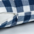 thumbnail image 2 of Phantoscope Checkers Series Square Decorative Throw Pillow with Inserts, Classic Retro Plaids, 12"x20", Dark Blue/White, 2 Pack, 2 of 5