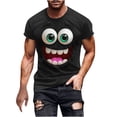 thumbnail image 2 of Blmnix Baggy Mens Tshirts Funny Tshirts Big And Tall Shirts Muscle Tops Crew Neck Black Short Sleeve Graphic Tees Summer Shirts for Men,S, 2 of 5