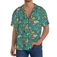 thumbnail image 7 of Lsque Jungle Animals print Men's Cuban Collar Short Sleeve Shirt Summer Beachwear Casual Button Down Fashionable Vacation Leisure Shirt-3X-Large, 7 of 7