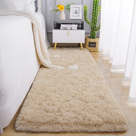 Alfombra Pasillera Runner Chicrug Suave Peluda y Esponjosa 90x300cm Camel para Dormitorio