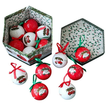 

MOKEJI Christmas Balls Pendants 1 Box Anti-deformed Christmas Balls Pendants with Lanyard Polystyrene Styrofoam Xmas Party Festival Balls Pendants Home Decor