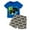 Blue, variant on Hiijoy Toddler Boys Outfits Car Print Short Sleeve T Shirt & Shorts 2Pcs Set, Sizes 3-4T