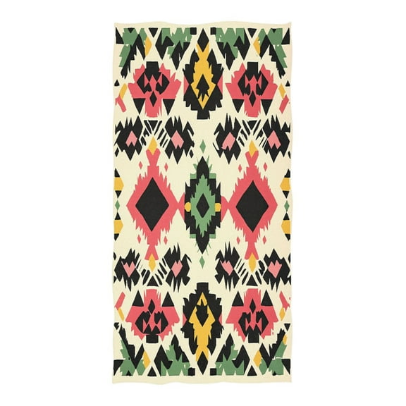 Oversized Beach Towel Extra Large Absorbent Microfiber Bath Towels Soft Quick Drying Colorful Aztec Pattern 74"x37"