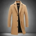thumbnail image 2 of Abrigo clásico de lana para hombre, talla grande, cálido, de invierno, con una sola botonadura, largo, informal, ajustado, s202412241053, 2 of 3