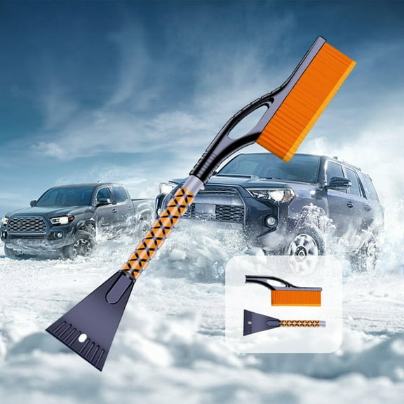 Nkmbld Detachable Snow Shovel for Car, Ice Scraper and Extendable Snow Brush, Lightweight Emergency Snow Shovel for Driveway Car Home Garage, Orange