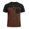 thumbnail image 3 of Gytharion Mens Short Sleeve Shirts Color-blocking Henley Shirts Summer Casual Tee Shirts with Pocket, 3 of 7