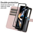 thumbnail image 2 of TECH CIRCLE Galaxy Z Fold 5 Case, Luxury Fashion PU Leather Shockproof Protective Case Magnetic with Shoulder/Wrist Strap Zipper S Pen Holder Wallet Cover for Samsung Galaxy Z Fold 5 7.6" 2023, Pink, 2 of 8