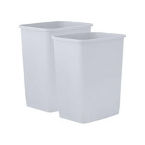 Superio Small 1.25 Gallon Plastic Trash Can, Waste Bin for Under Desk, Office, Bedroom, Bathroom- 5 Qt, (2, White Smoke)