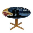 thumbnail image 3 of Orinice Moonlight Romance Round Table Cover Stain Resistant Washable Indoor Outdoor Tablecloth Kitchen Dining Wedding Parties Picnic Farmhouse 100% Polyester Fiber 42-46, 3 of 8