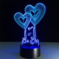 thumbnail image 1 of Double Heart Balloon I LOVE YOU 3D Optical Illusion Touch Color 7 The LED Night Light Desk Lamp, 1 of 5