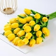thumbnail image 5 of 30 Pcs Fake Tulips Artificial Flowers Real Touch PU Faux Flowers Tulip Stems for Wedding Spring Bouquet Floral Arrangement Home Party Office Decorations for Mother's Day (Dark Yellow), 5 of 14