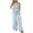Sky Blue, variant on EINCcm Women's Off-Shoulder Jumpsuits 2024 Strapless Wide Leg Jumpsuit Casual Belted Jumpsuit Evening Party Romper with Pocket