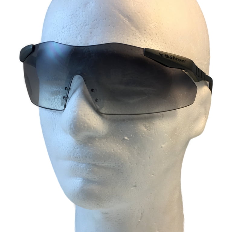 Mini Magnum Safety Glasses With Clear Lens - ANSI Z87.1 Rated, Adjustable Temples, Includes Cleaning Bag