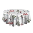 thumbnail image 5 of White Christmas Snowman Pattern Round Tablecloth 60"x60",Wrinkle Wipeable Table Cloth for Kitchen Dining Room Picnic Patio Party, 5 of 6